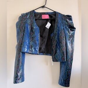 Akira snake crop jacket by Azalea Wang!
